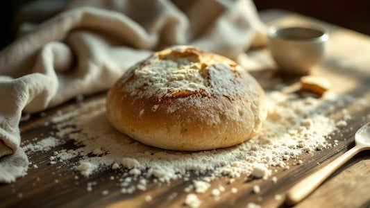 Bubbly sourdough starter culture on a kitchen counter in a warm Southern kitchen setting — can sourdough starter get too warm guide from Mother's Country Store