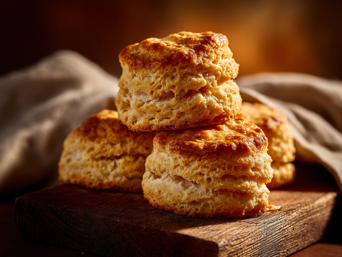 Golden brown Southern buttermilk biscuits