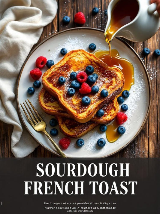 Active sourdough starter in morning window light on a linen-draped wooden surface — sourdough french toast the discard recipe worth waking up for guide from Mother's Country Store