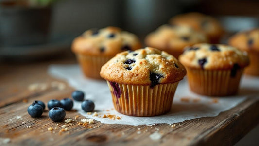 sourdough starter blueberry muffins — sourdough starter guide from Mother's Country Store