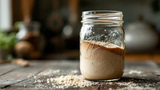 sourdough starter in mason jar — sourdough starter guide from Mother's Country Store