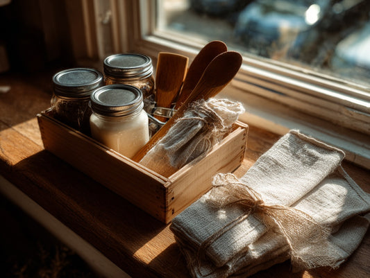 Active sourdough starter in morning window light on a linen-draped wooden surface — sourdough starter kit gift bread lovers guide from Mother's Country Store
