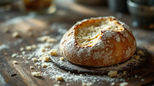 Sourdough starter with hooch layer showing hunger beside a kitchen scale and mixing bowl — where to keep sourdough starter warm guide from Mother's Country Store